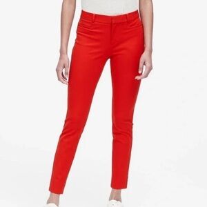 Banana Republic Bold Red Mid Rise Pants